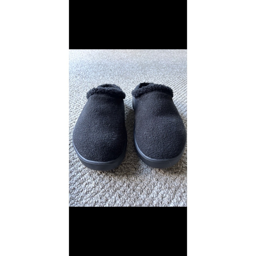 OOFOS OOcoozie Mule Men's 11 (EU 44) Slip On Recovery Shoes Black Sherpa - Picture 2 of 5